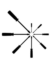 werkzeug cool kreis muster schlitz silhouette bauen schraubenzieher mechaniker handwerker schrauben ziehen drehen basteln auto clipart design design