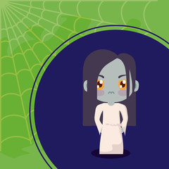 cute girl disguised of zombie