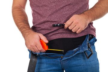 Young man's crotch