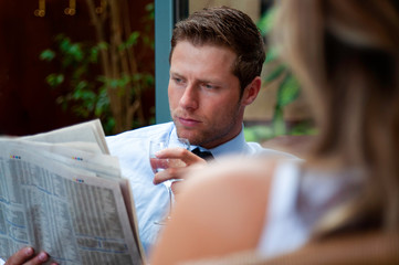 Portrait of Businessman with Newspaper