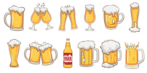 Fototapeta beer mug vector set graphic clipart design obraz