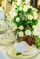Napkin on dish for decoration dinner table.