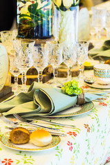 Napkin on dish for decoration dinner table.