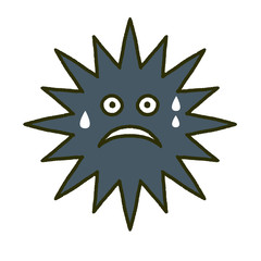 驚いたウイルス　イラスト