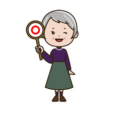 マルポーズのシニア女性　イラスト