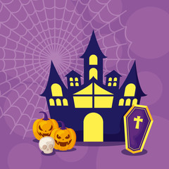 haunted castle in scene halloween