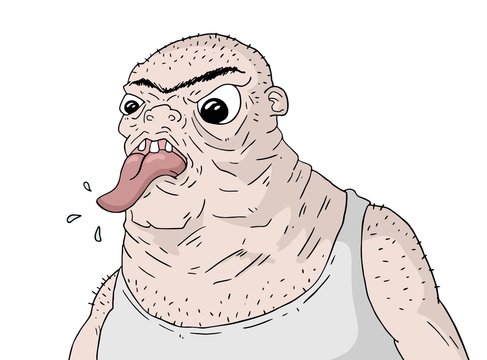 mocking expression with tongue out