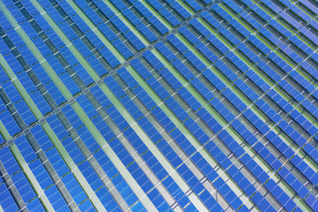 solar panels shot by drone