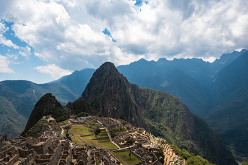 The mountainous setting of Machu Picchu