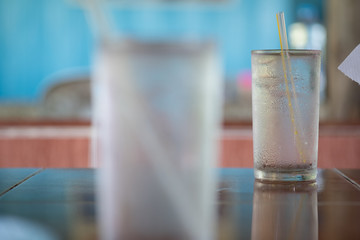 Glass of cold clear water