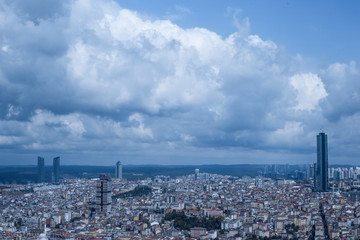 Fototapeta premium city, view, cityscape, panorama, sky