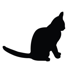 a cat body silhouette vector