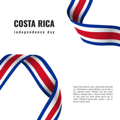 Costa Rica Independence Day ribbon banner illustration