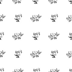 Hand drawn rose seamless pattern for print design. Rose floral seamless pattern. Spring textile texture. Repeat design element