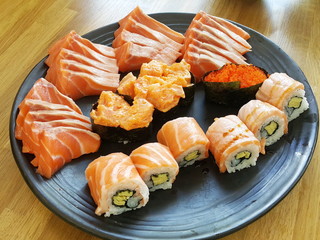Salmon Roll, Maki, Japanese food