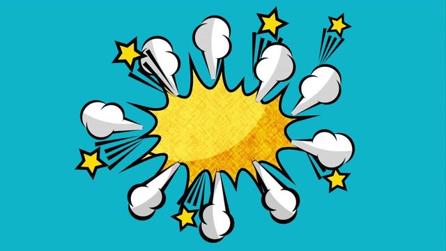 explosion pop art style animation