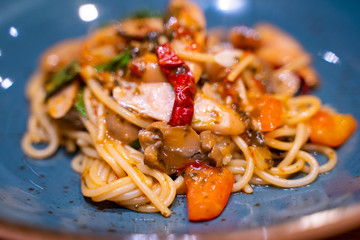 spaghetti sausage with chili recipe