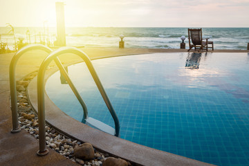 swiming pool with blue water