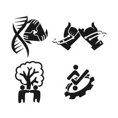 Commitment Teamwork Together Business Black Logo Illustration Vector