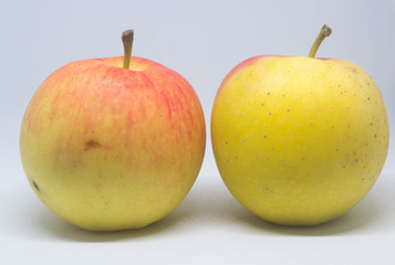 Isolated apples. Whole red apple fruit with slice (cut) isolated on white with clipping path
