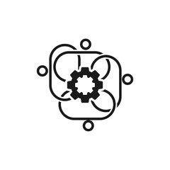 Obraz premium Commitment Teamwork Together Business Black Logo Illustration Vector