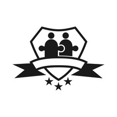 Commitment Teamwork Together Business Black Logo Illustration Vector