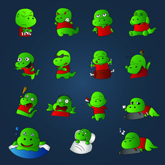 Naklejka premium Cool INO sticker emoji komodo dragon, the animal from Indonesia