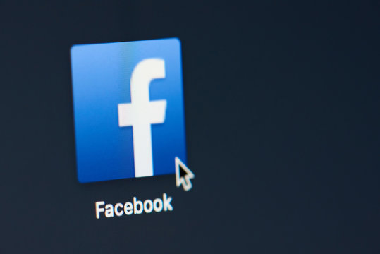 Facebook icon on screen