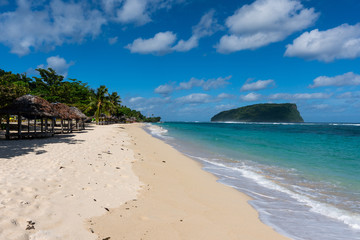Tropical white sand beach at Lalomanu in Samoa