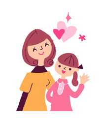 母と娘　ハート