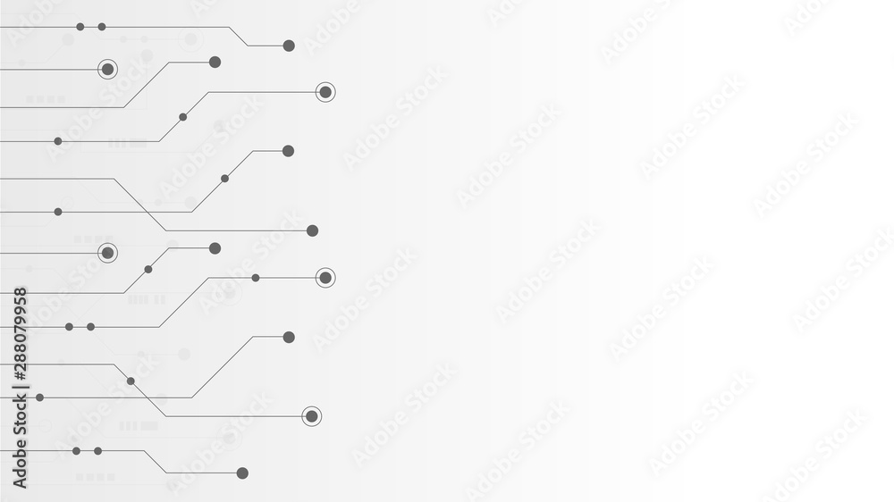 Poster Abstract geometric Circuit connect lines and dots.Simple technology graphic background.Illustration Vector design Network technology and Connection concept.