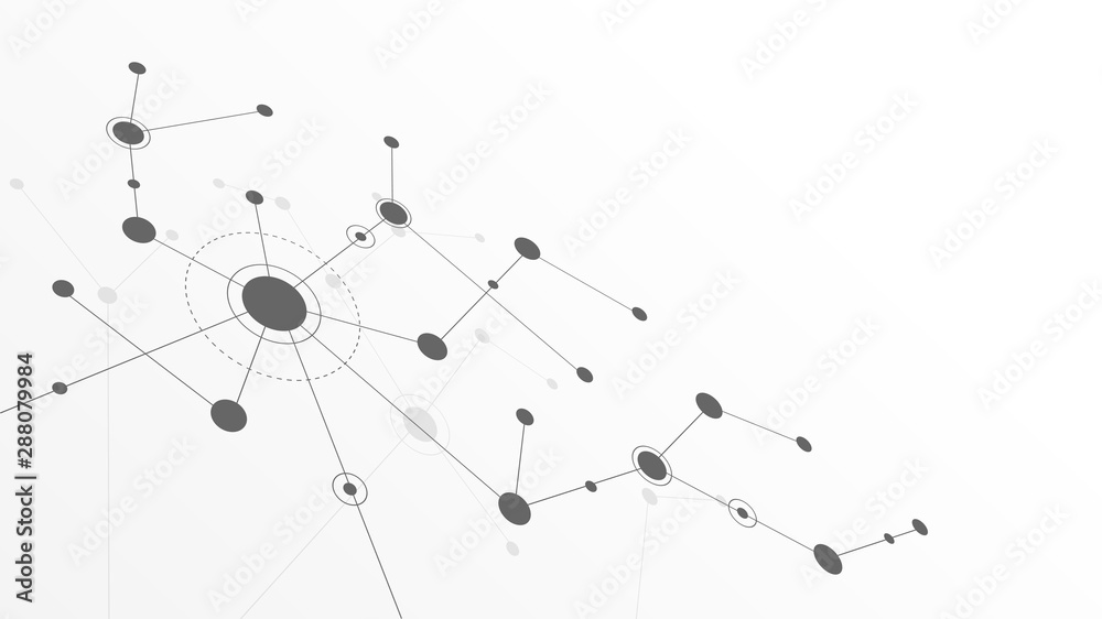 Poster Abstract geometric Circuit connect lines and dots.Simple technology graphic background.Illustration Vector design Network technology and Connection concept.