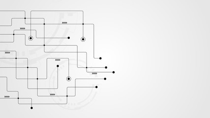 Abstract geometric Circuit connect lines and dots.Simple technology graphic background.Illustration Vector design Network technology and Connection concept.