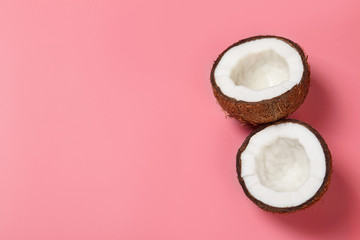 coconuts on pink background