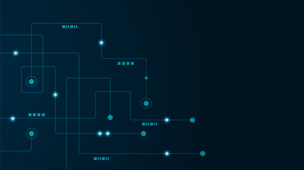 Abstract geometric Circuit connect lines and dots.Simple technology graphic background.Illustration Vector design Network technology and Connection concept.