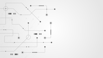 Abstract geometric Circuit connect lines and dots.Simple technology graphic background.Illustration Vector design Network technology and Connection concept.