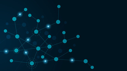 Abstract geometric Circuit connect lines and dots.Simple technology graphic background.Illustration Vector design Network technology and Connection concept.