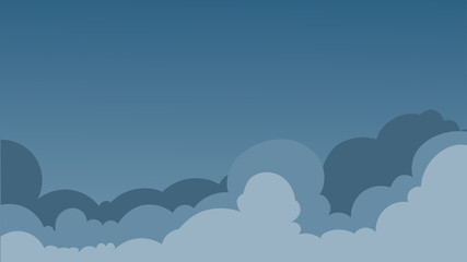 Landscape blue sky and white clouds on sunny day.Sky and cloud background.cartoon sky concetp.Vector illustration