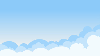 Landscape blue sky and white clouds on sunny day.Sky and cloud background.cartoon sky concetp.Vector illustration
