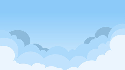 Landscape blue sky and white clouds on sunny day.Sky and cloud background.cartoon sky concetp.Vector illustration