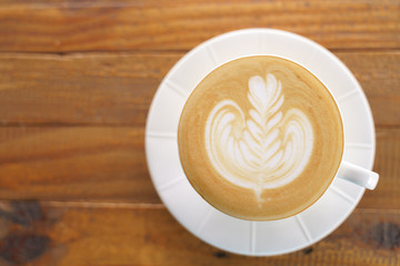 Cup of latte coffee.
