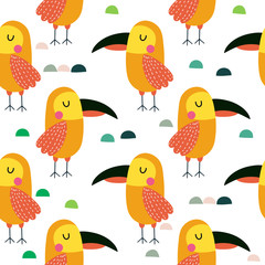  Parrot vector background.Childish design for fabric, wrapping, textile, wallpaper, apparel.