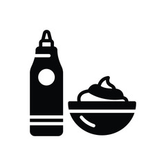 Black solid icon for sauce 