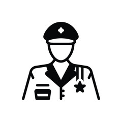 Black solid icon for veteran 