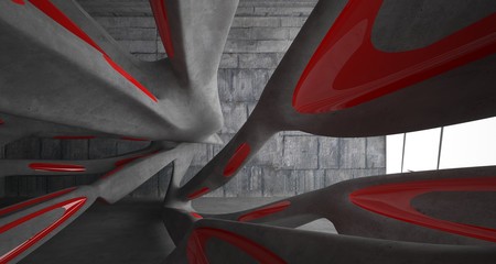 Empty dark abstract concrete smooth interior . Architectural background. 3D illustration and rendering