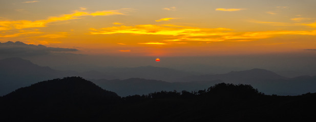 sunset in the mountains