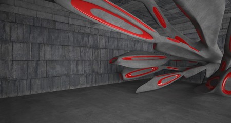 Empty dark abstract concrete smooth interior . Architectural background. 3D illustration and rendering