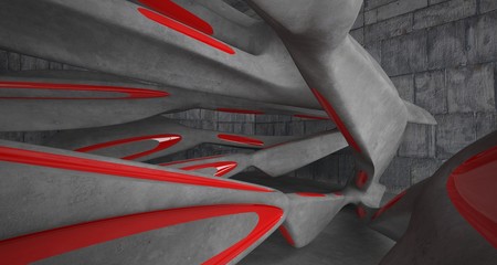 Empty dark abstract concrete smooth interior . Architectural background. 3D illustration and rendering