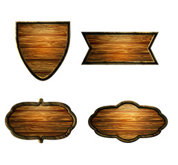 Vector realistic illustration of wooden signboard