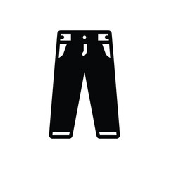 Black solid icon for pant jeans 